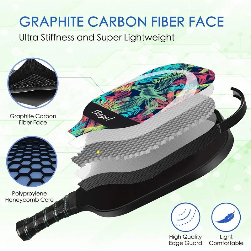 Lightweight Pickleball Paddle; 2 paddles; 4 balls; carrying case
