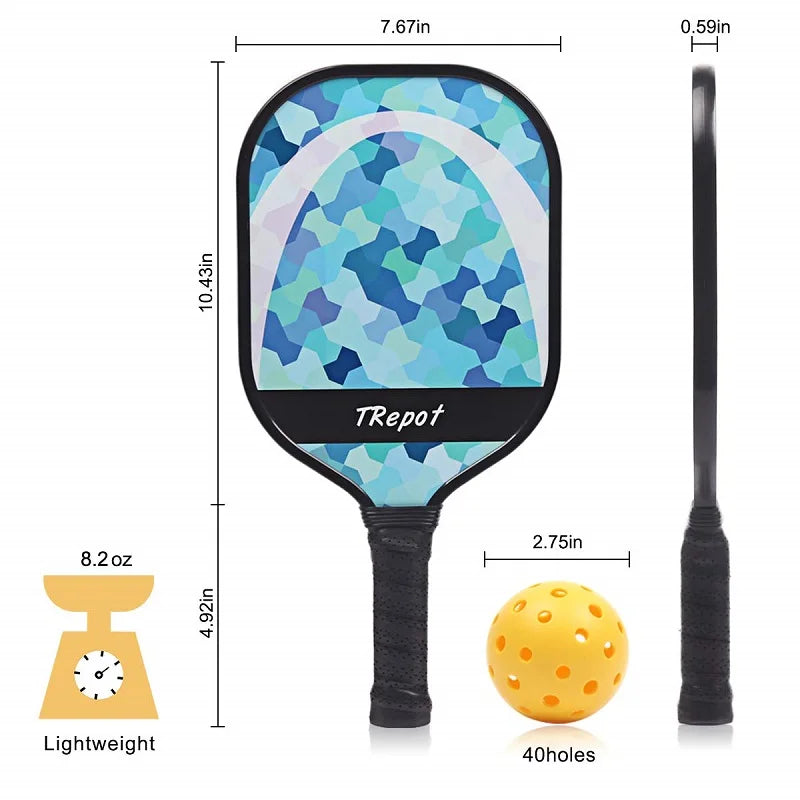 Lightweight Pickleball Paddle; 2 paddles; 4 balls; carrying case
