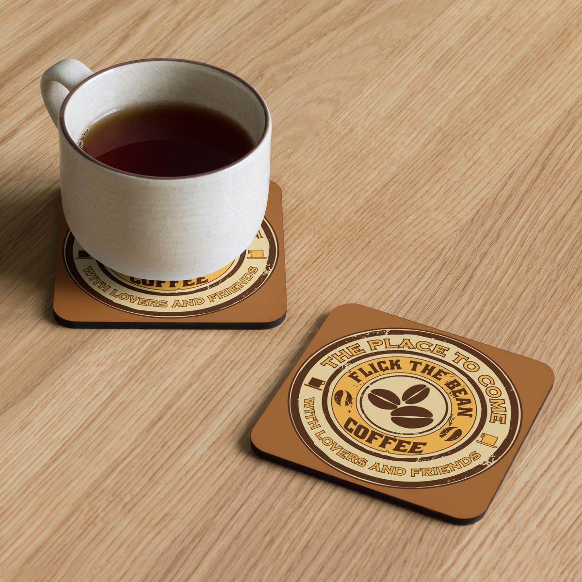 Flick the Bean Coffee Cork-back coaster (1)