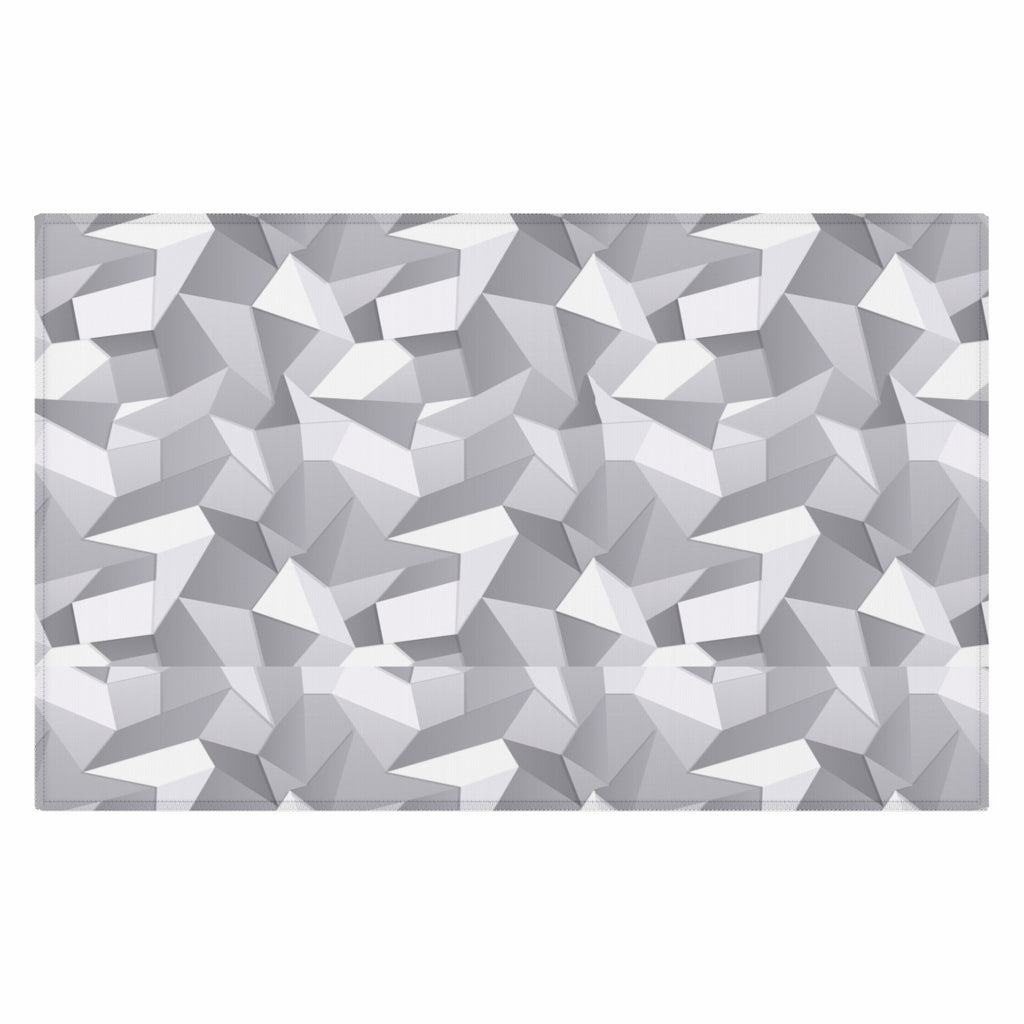 White and Grey Geometric Dornier Rug