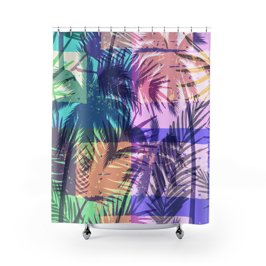 Purple Palms Shower Curtains