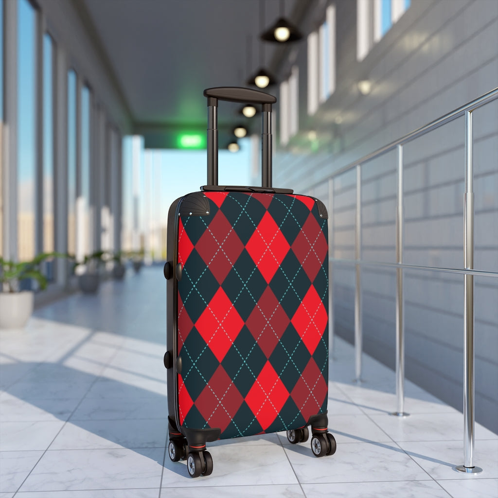Red Argyle Carry-on