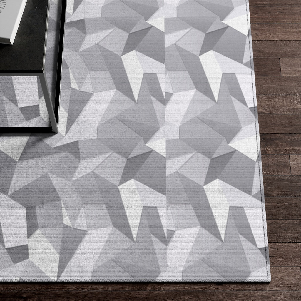White and Grey Geometric Dornier Rug