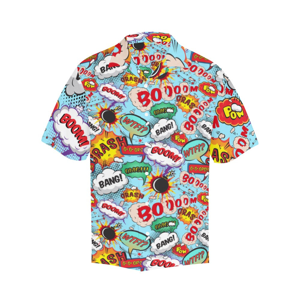 Cartoon Words Hawaiian Shirt Men's