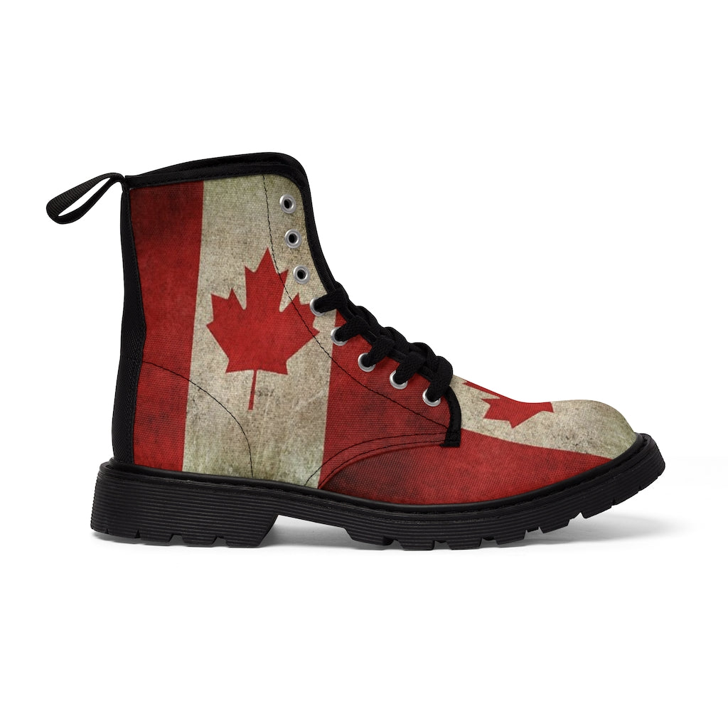 Vintage Canada Flag Men's Canvas Boots