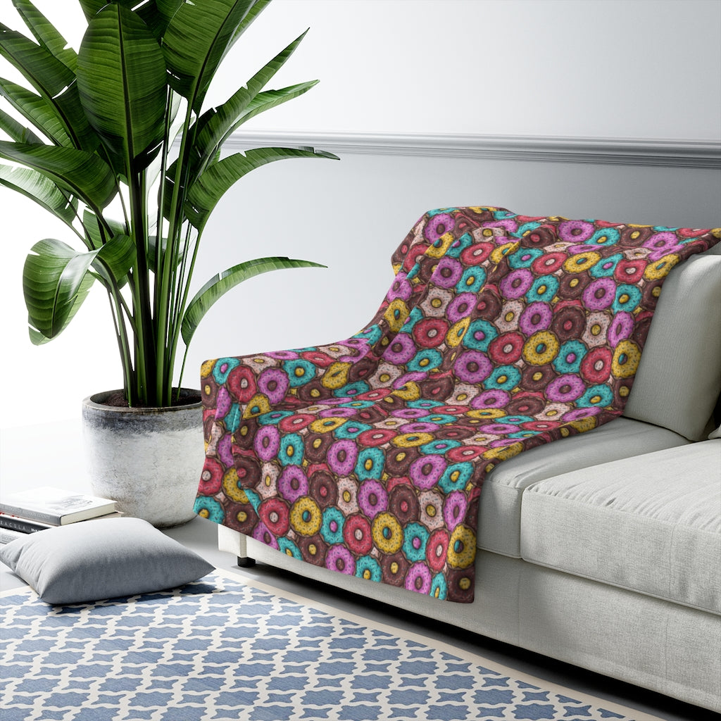 DONUTS!! Sherpa Fleece Blanket