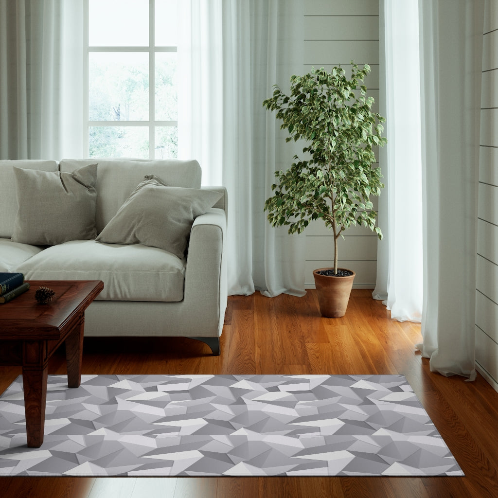 White and Grey Geometric Dornier Rug