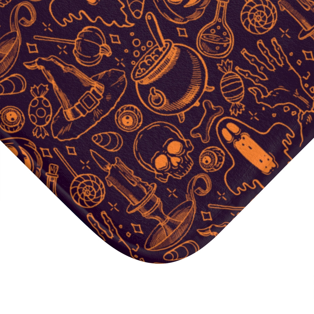 Halloween Line art Bath Mat