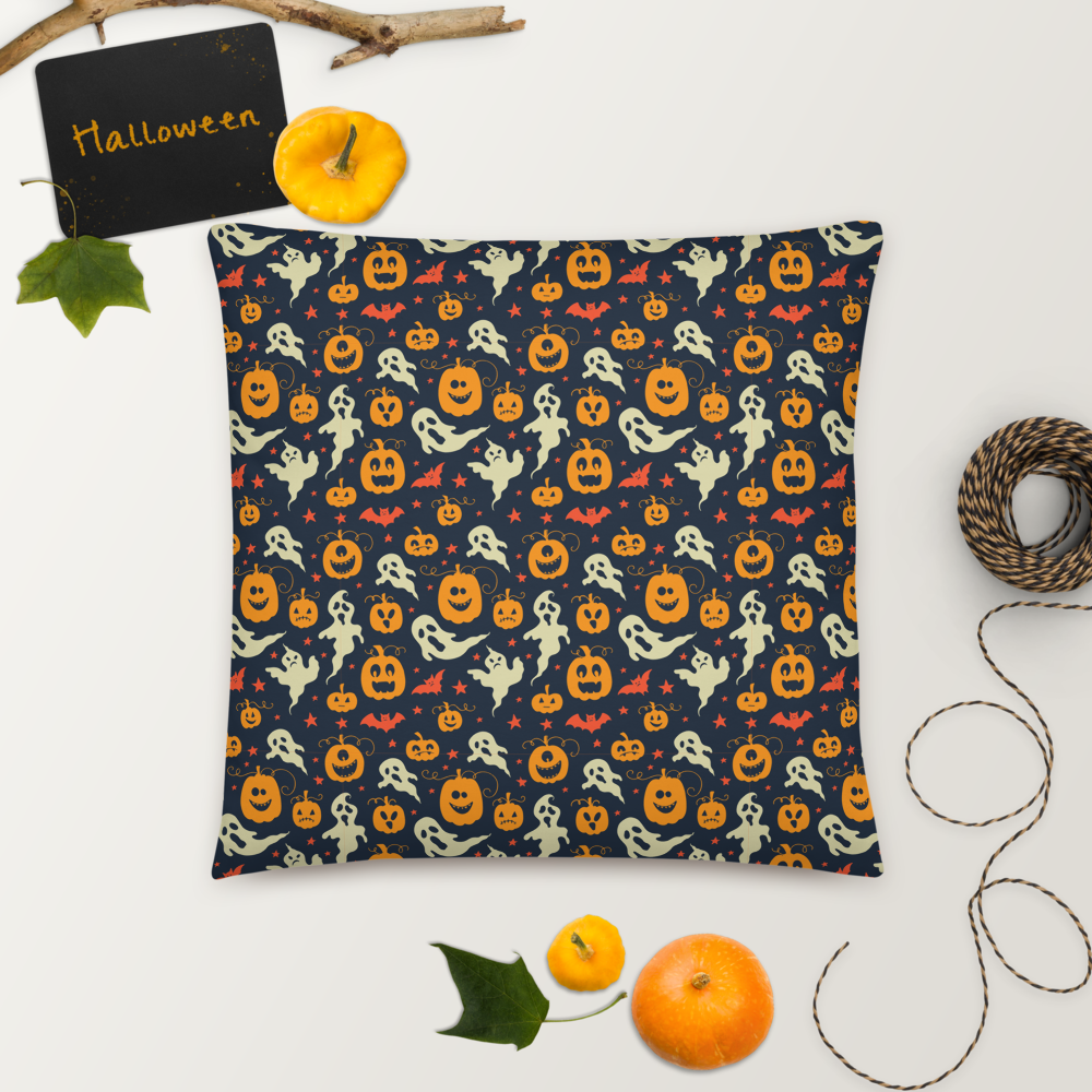 Pumpkins and Ghosts Pillow