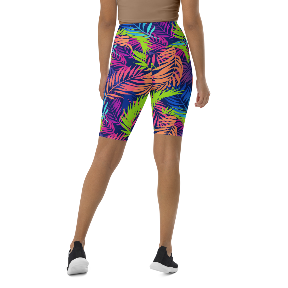 Bright Colored Leaves Biker Shorts