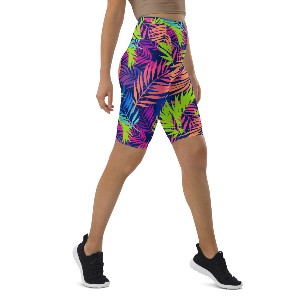 Bright Colored Leaves Biker Shorts
