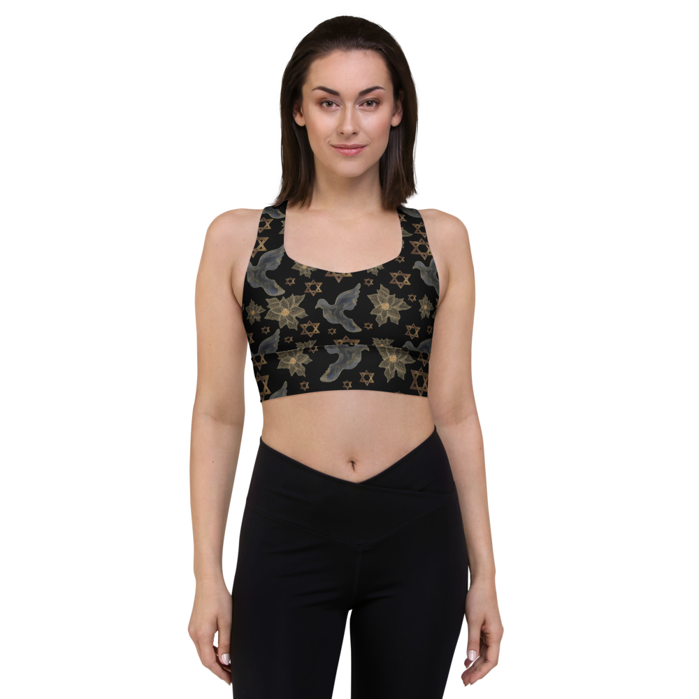 Star of David and Dove Longline sports bra
