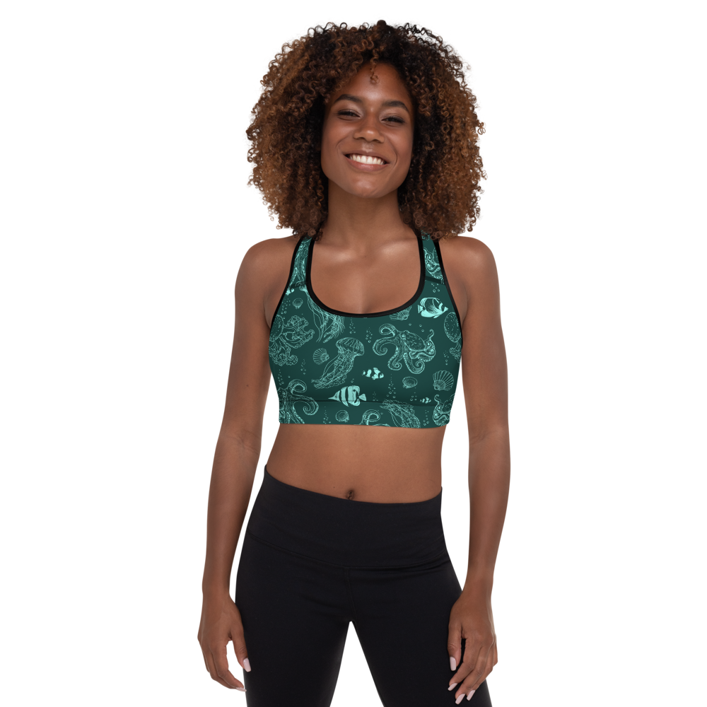 Deep Sea Padded Sports Bra