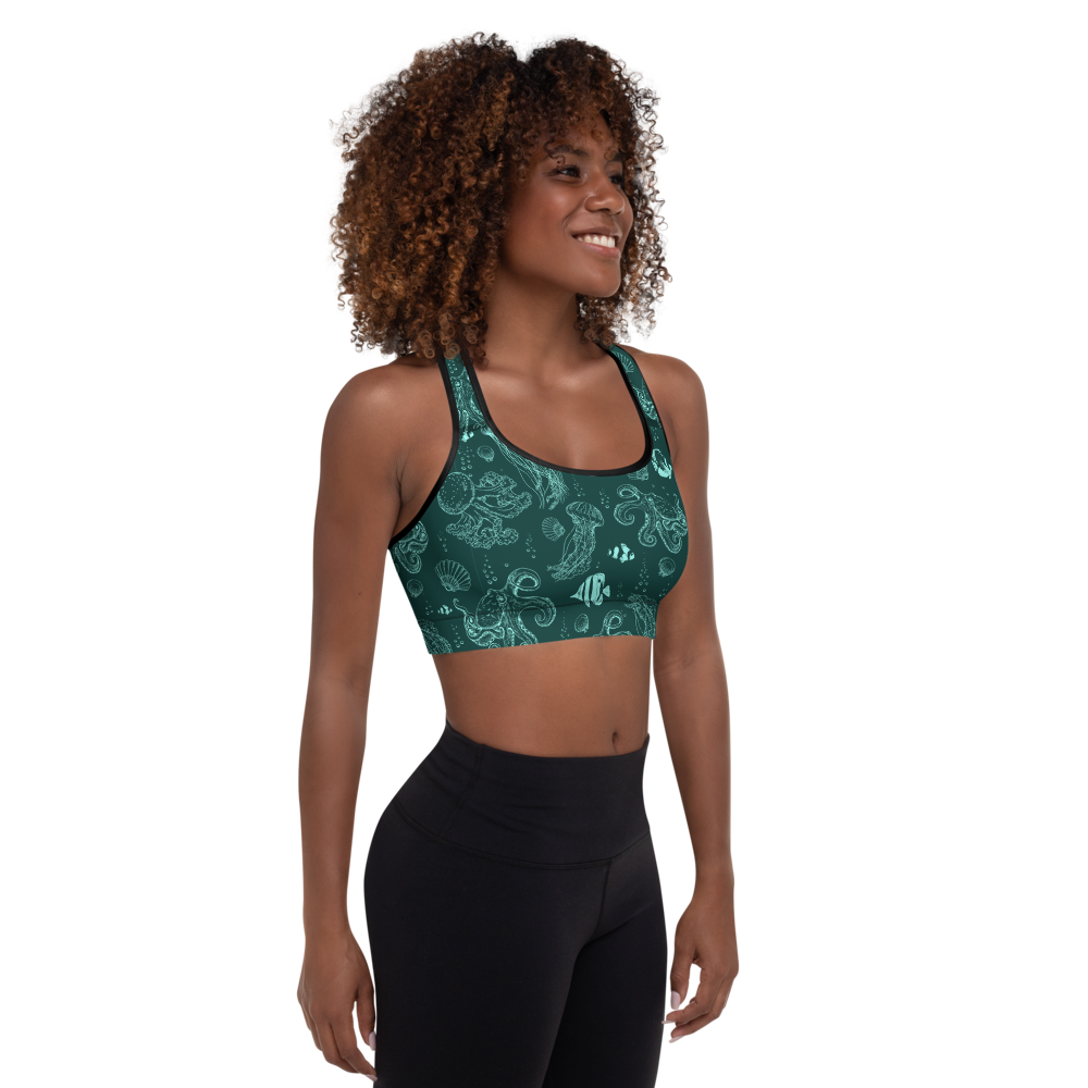 Deep Sea Padded Sports Bra