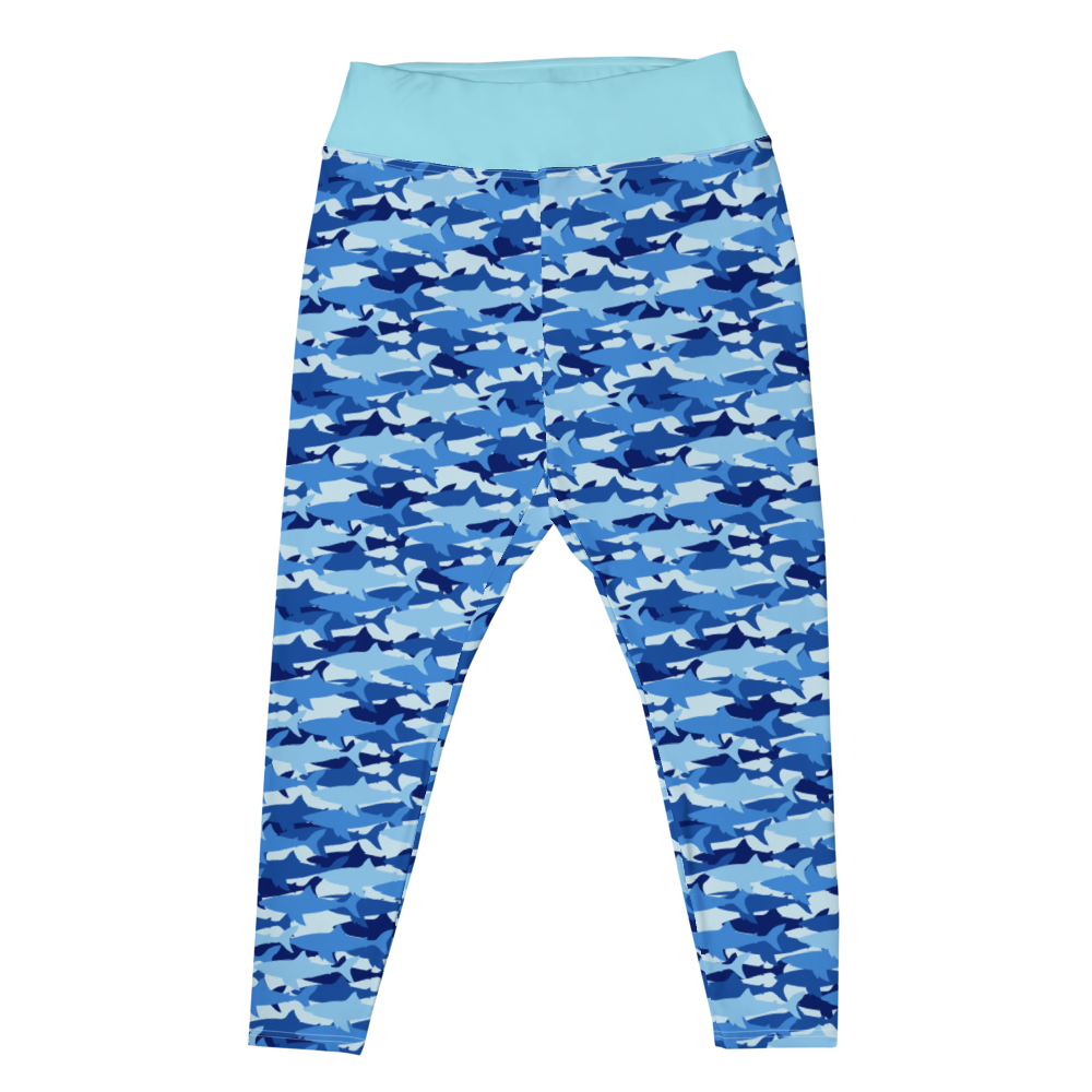 Blue Shark Collage Plus Size Leggings