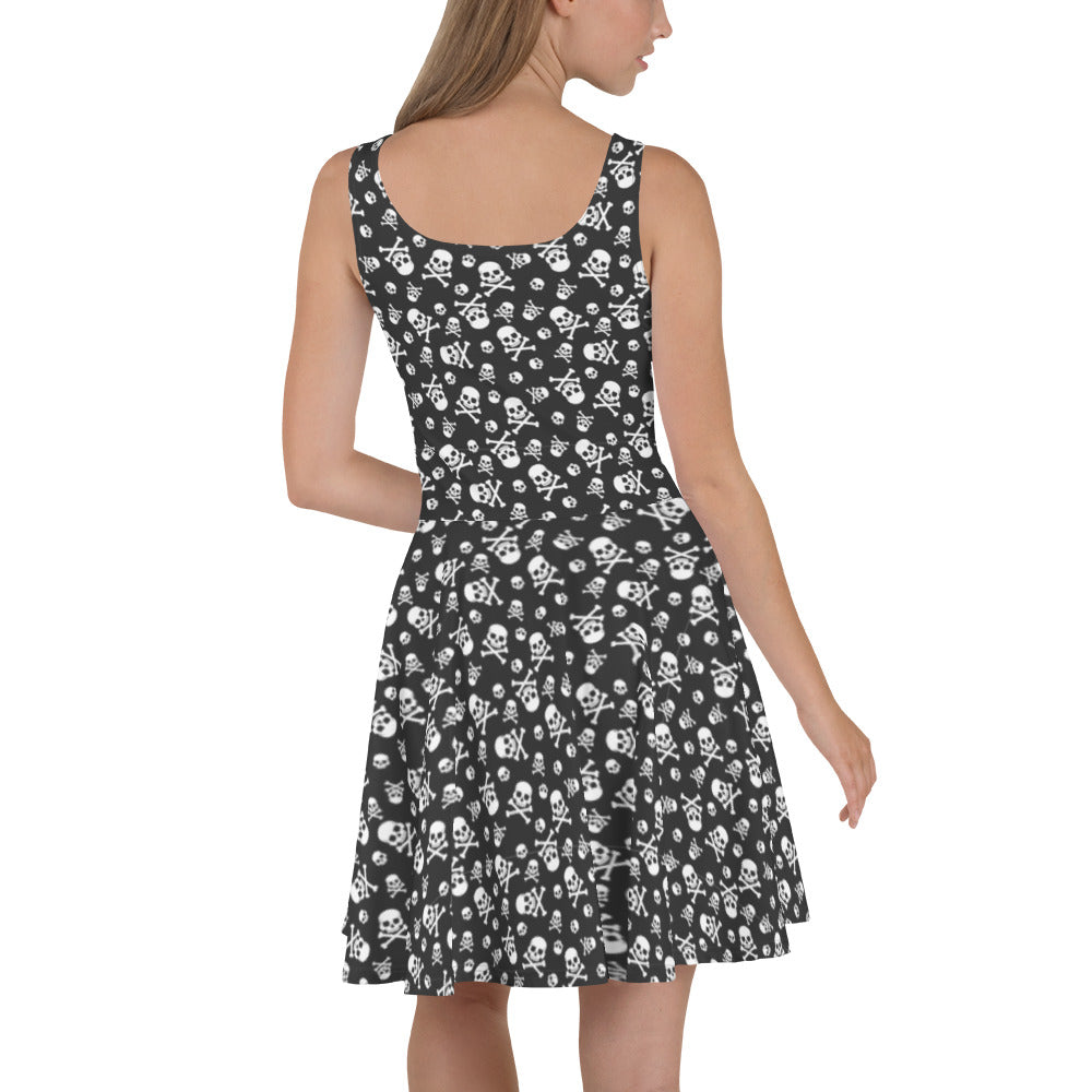 Black and White Skull Skater Dress