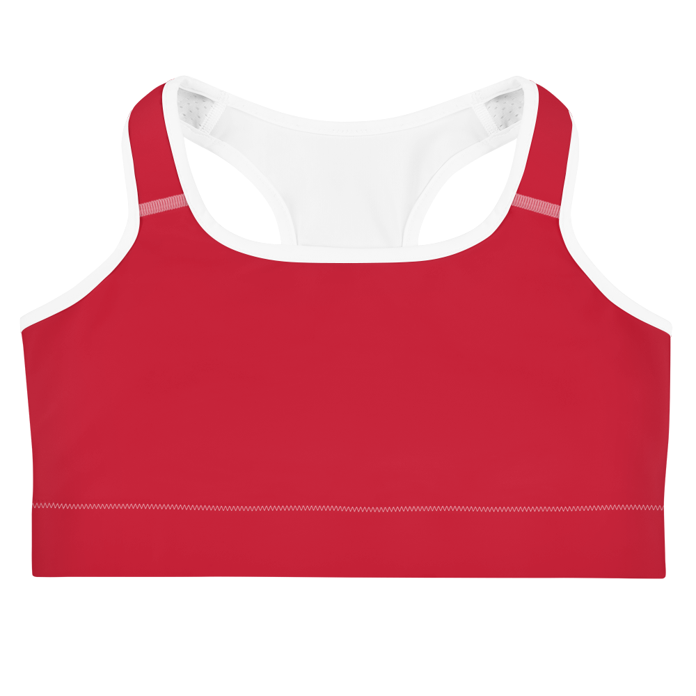 Medium Red / Black Sports bra