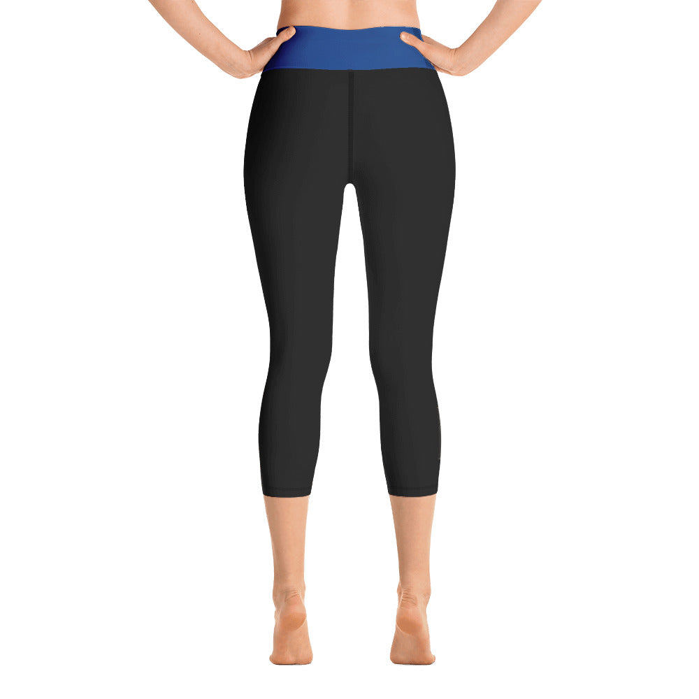 USA Flag (thin blue line) - Yoga Capri Leggings