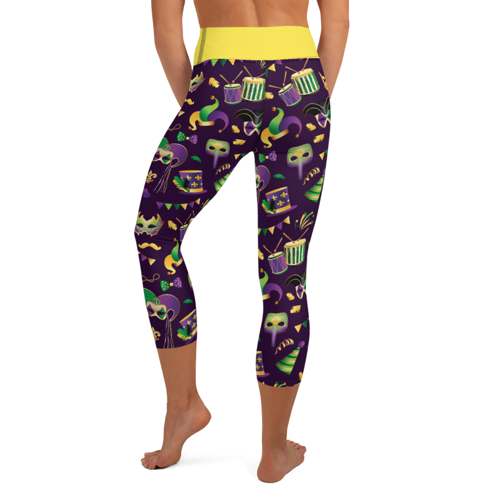 Mardi Gras Yoga Capri Leggings