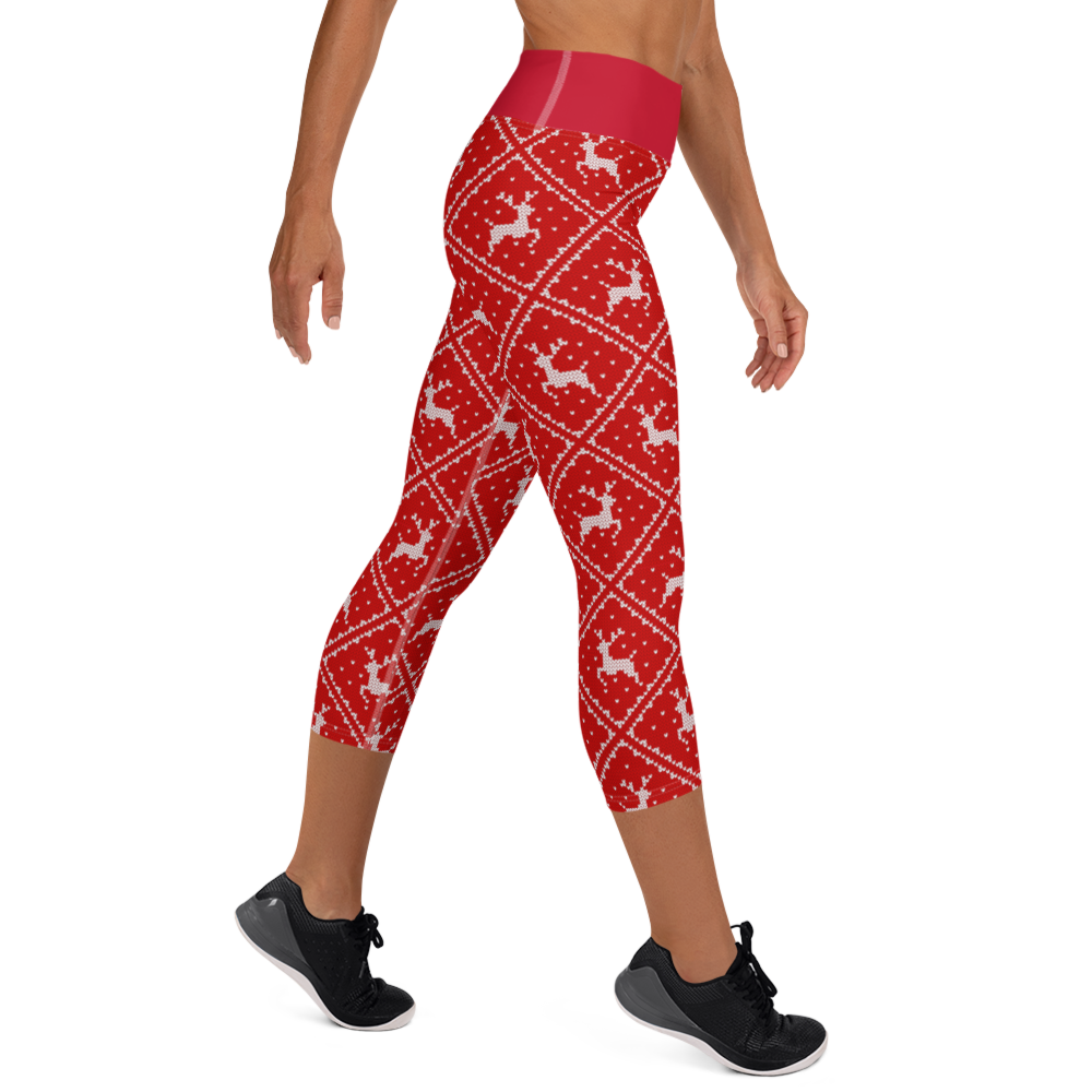 Knitted Reindeer Capri Leggings