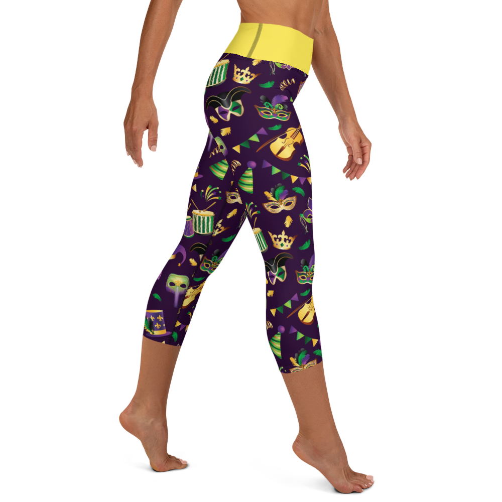 Mardi Gras Yoga Capri Leggings