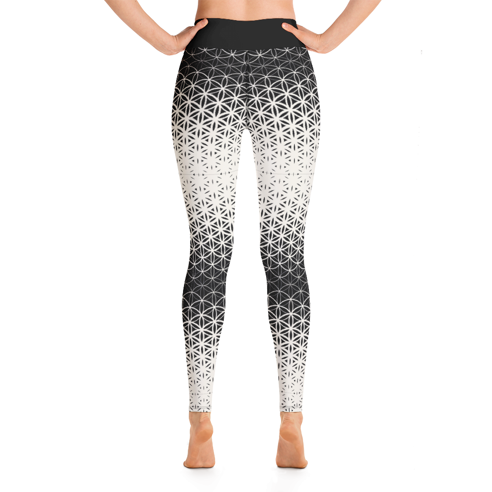 BW geometric gradient Yoga Leggings