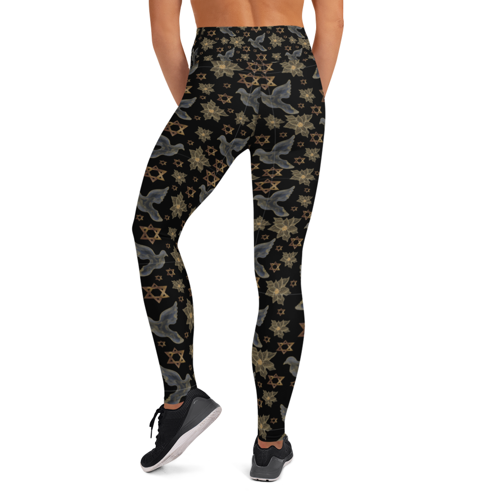Star of David and Dove Yoga Leggings