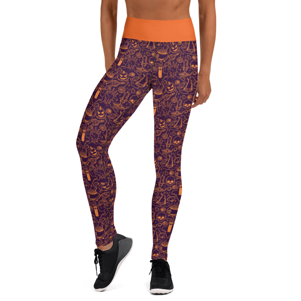 Halloween Line-art Yoga Leggings