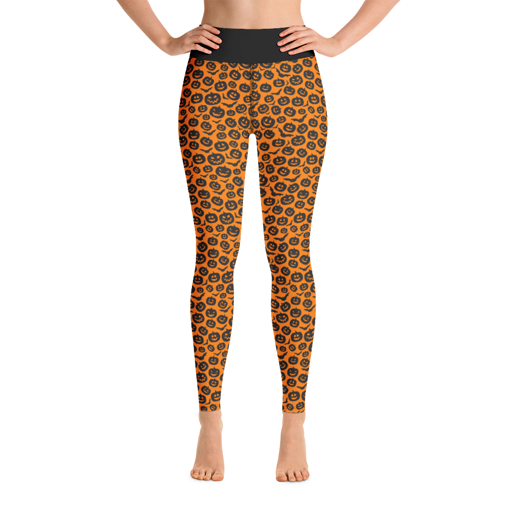 Pumpkins and Bats Yoga Leggings