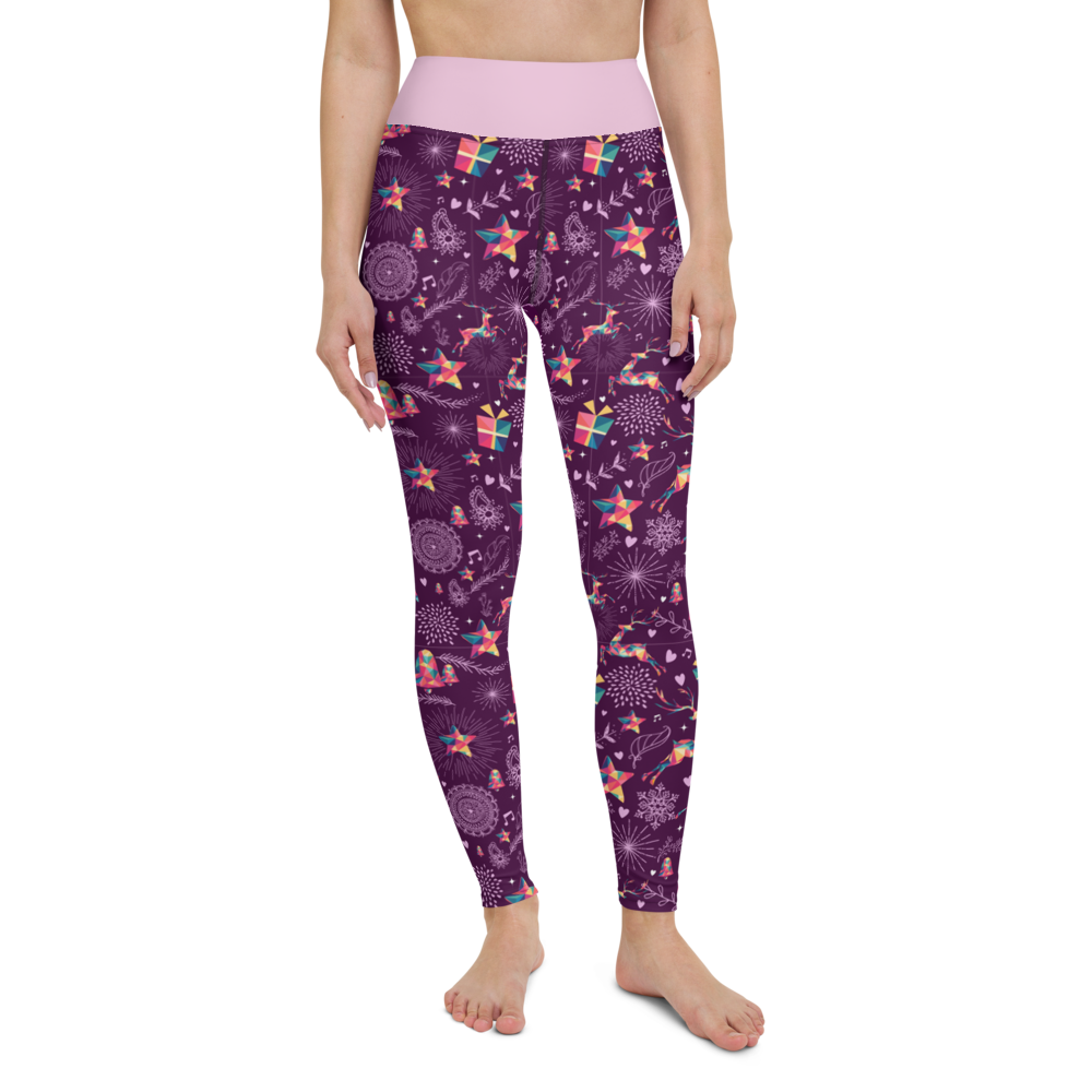 Purple Reindeer Yoga Leggings