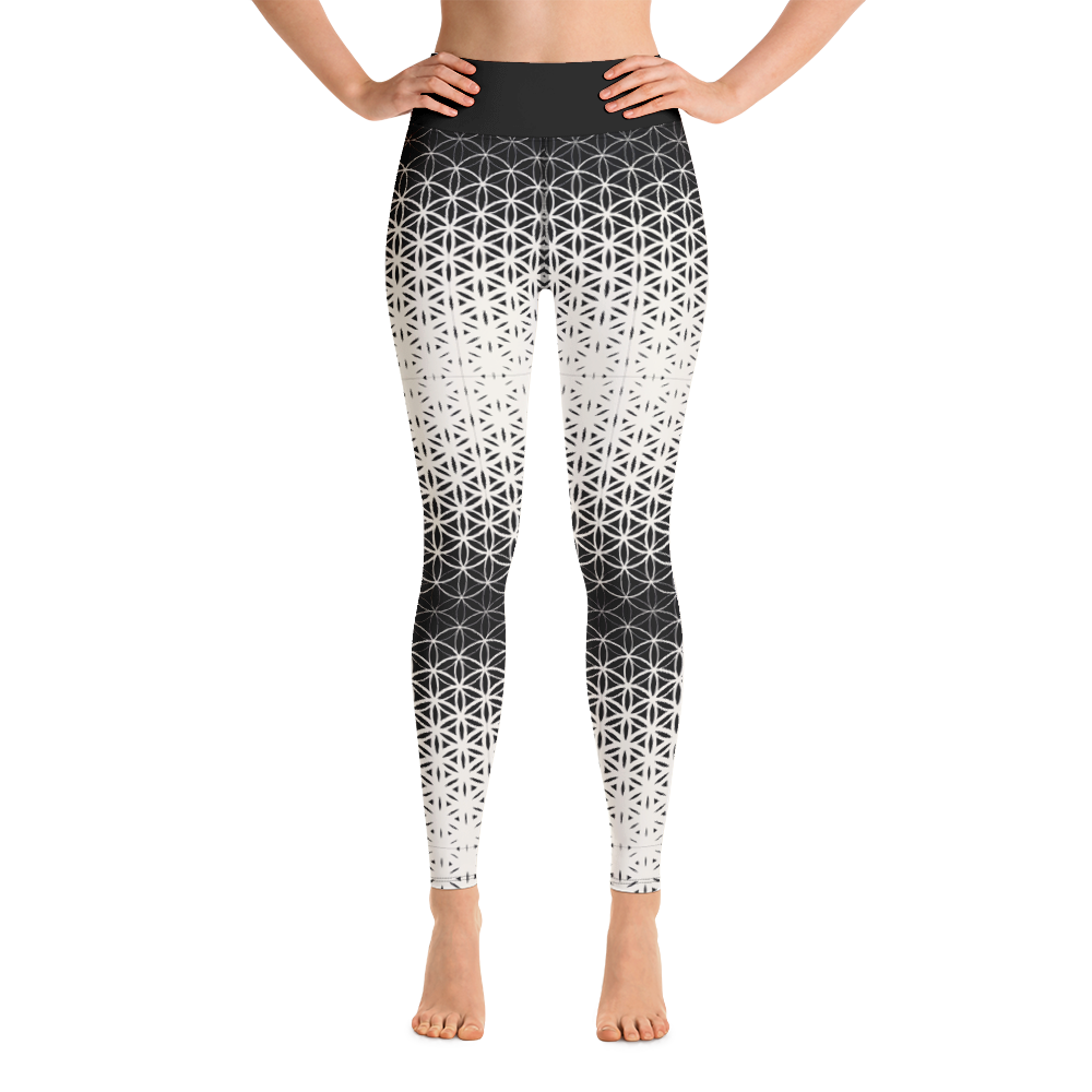BW geometric gradient Yoga Leggings
