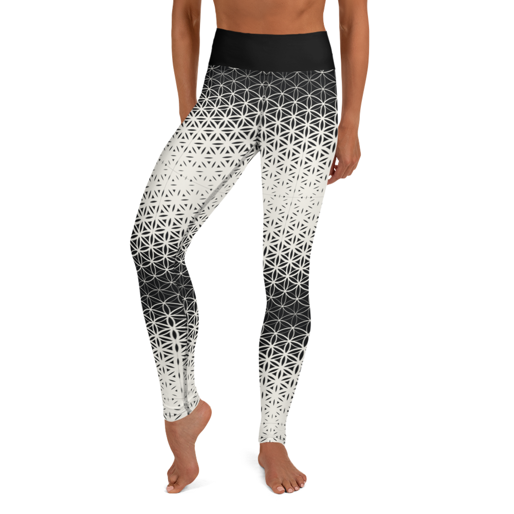 BW geometric gradient Yoga Leggings