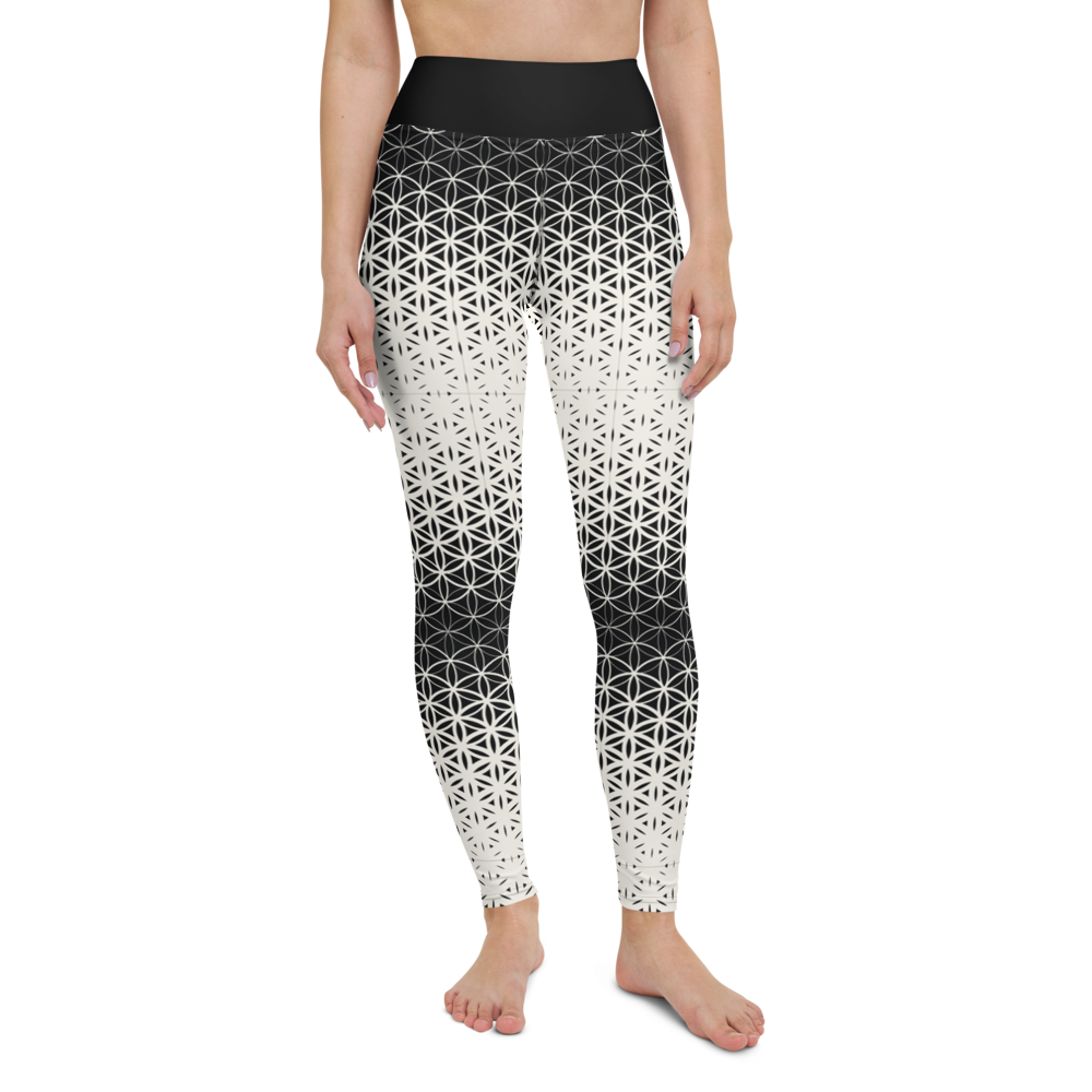 BW geometric gradient Yoga Leggings