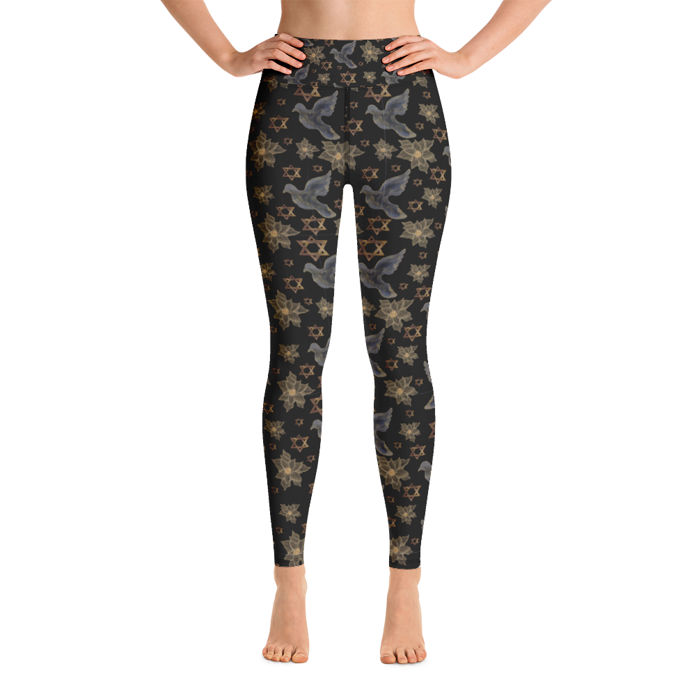 Star of David and Dove Yoga Leggings