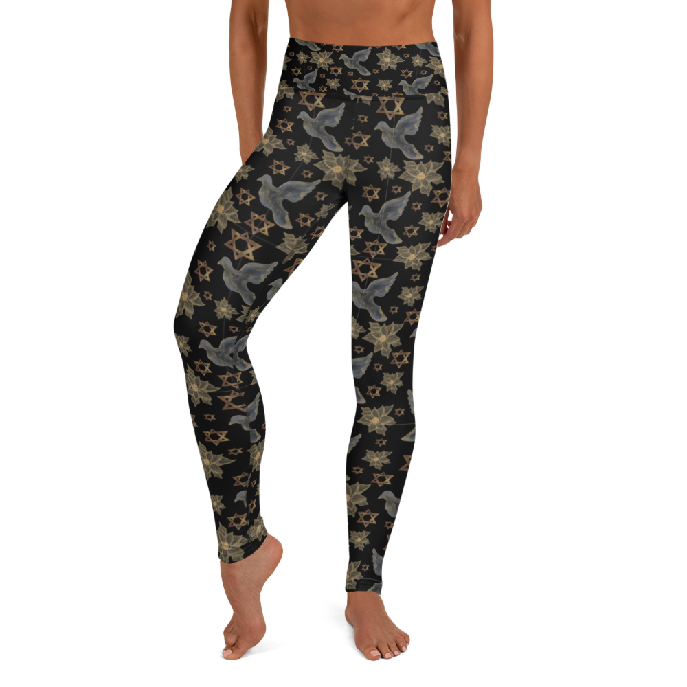 Star of David and Dove Yoga Leggings