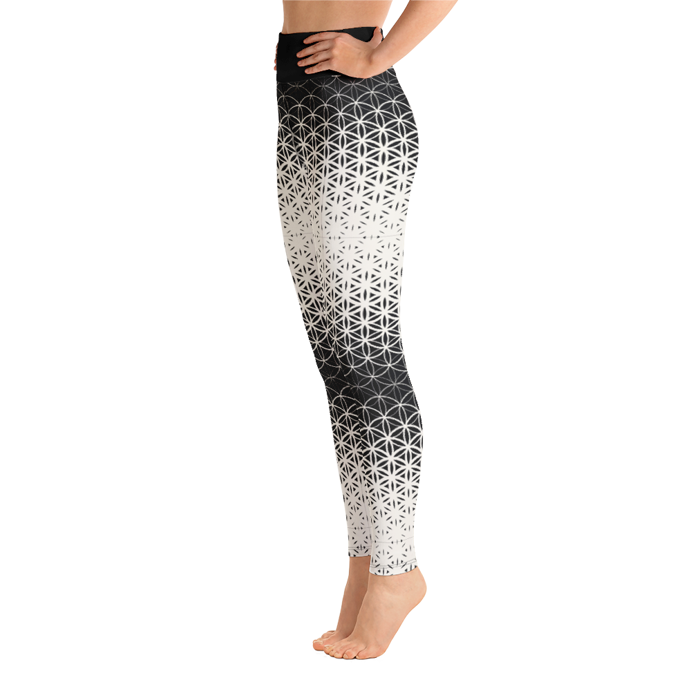 BW geometric gradient Yoga Leggings