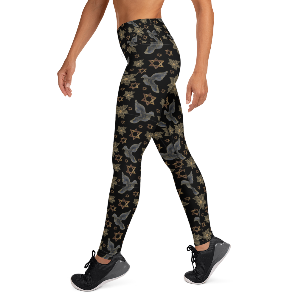 Star of David and Dove Yoga Leggings