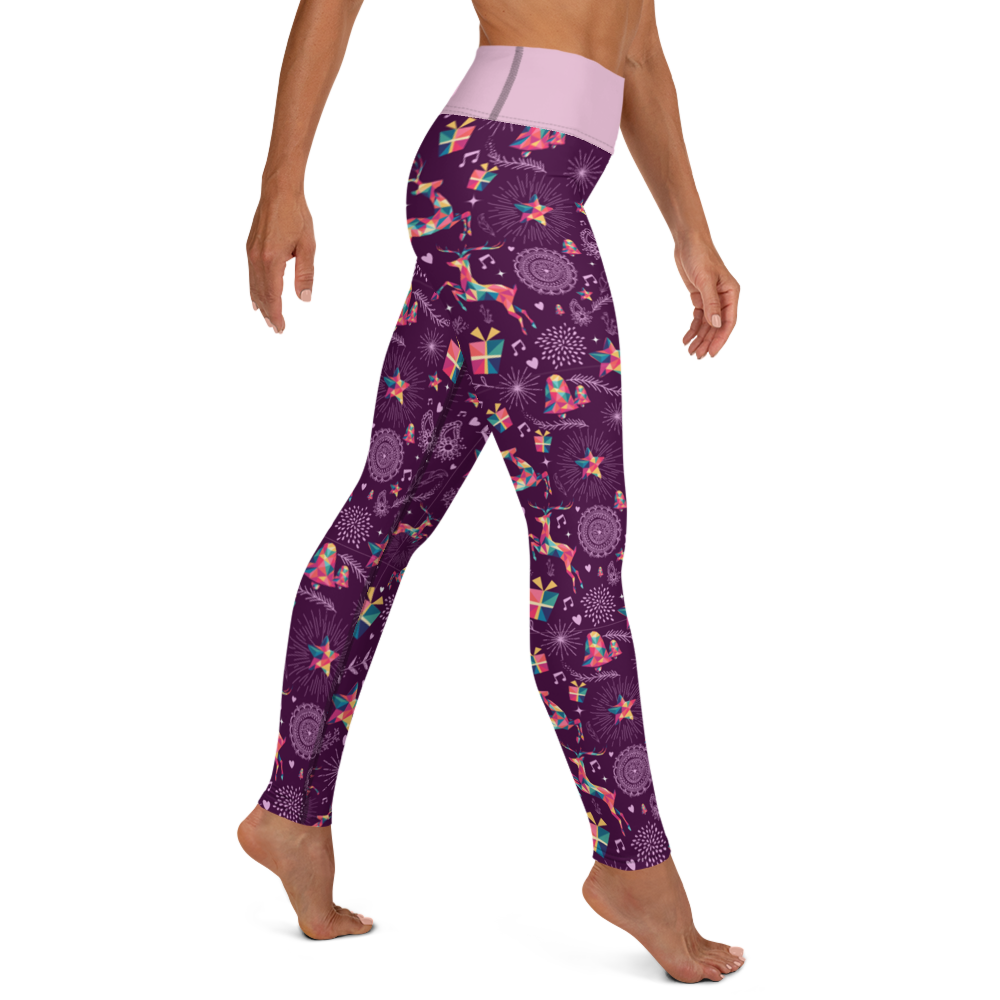 Purple Reindeer Yoga Leggings