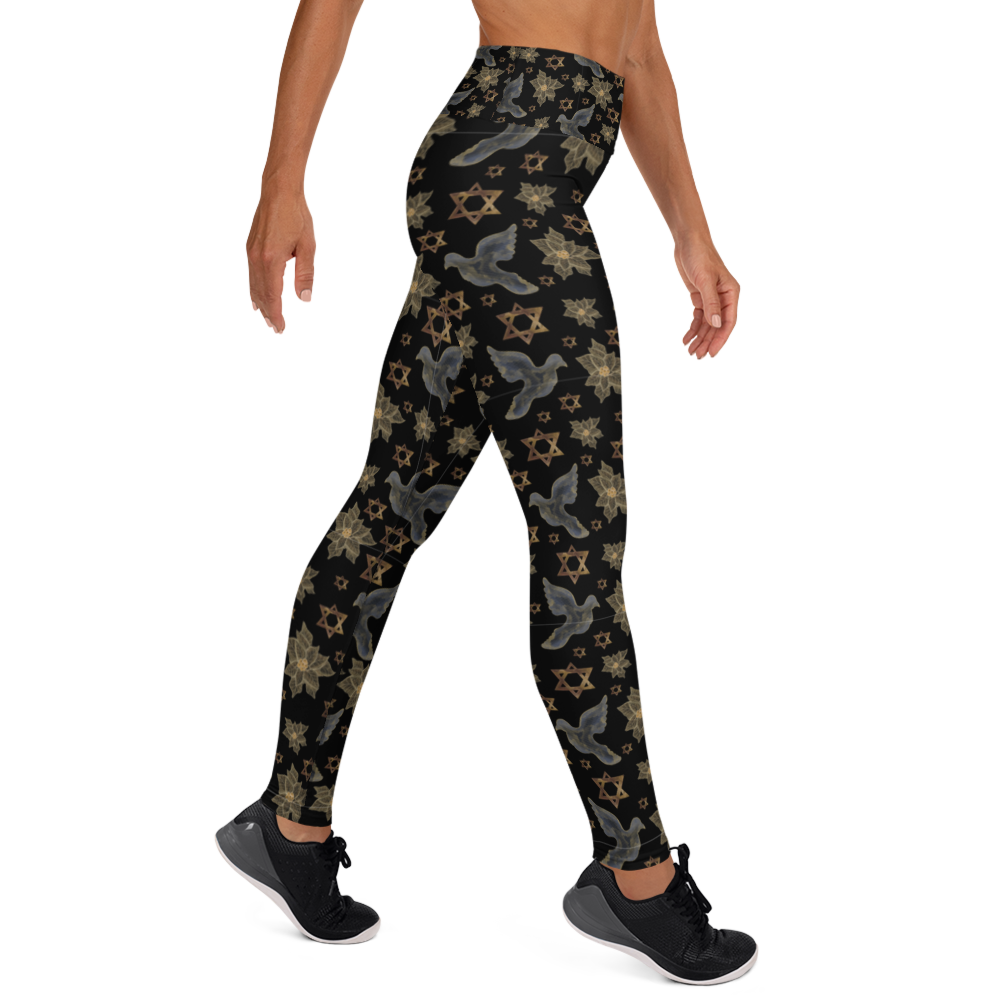 Star of David and Dove Yoga Leggings