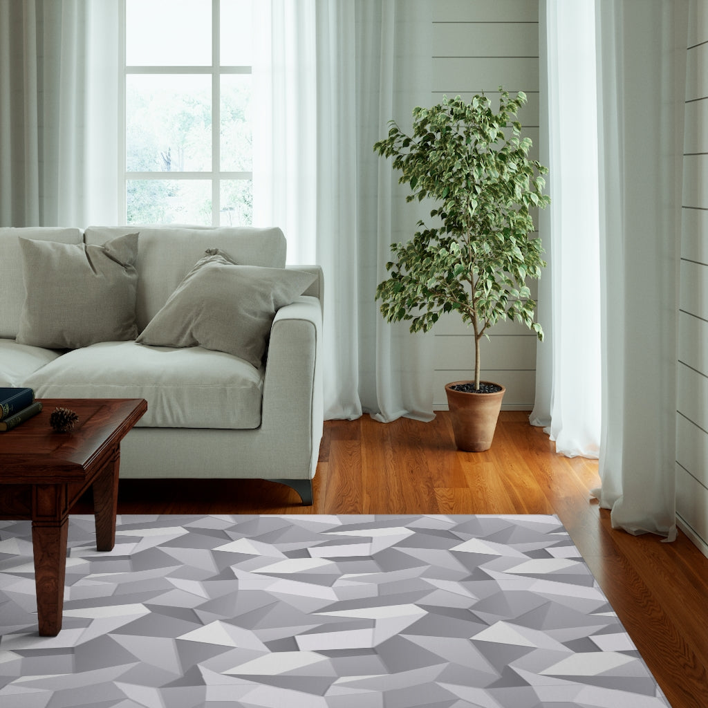 White and Grey Geometric Dornier Rug