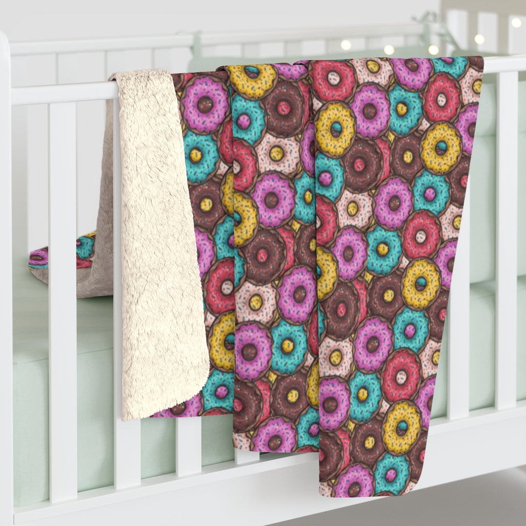 DONUTS!! Sherpa Fleece Blanket
