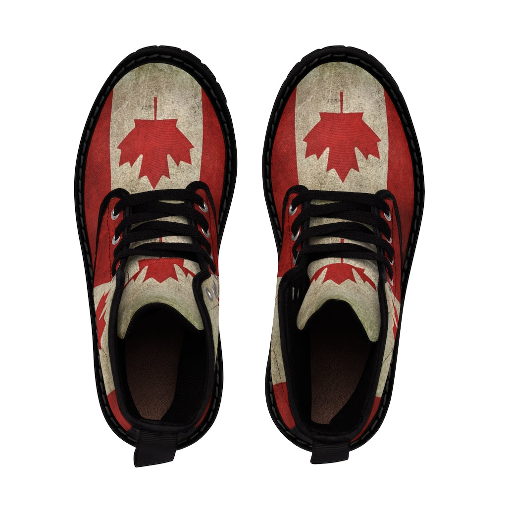 Vintage Canada Flag Men's Canvas Boots