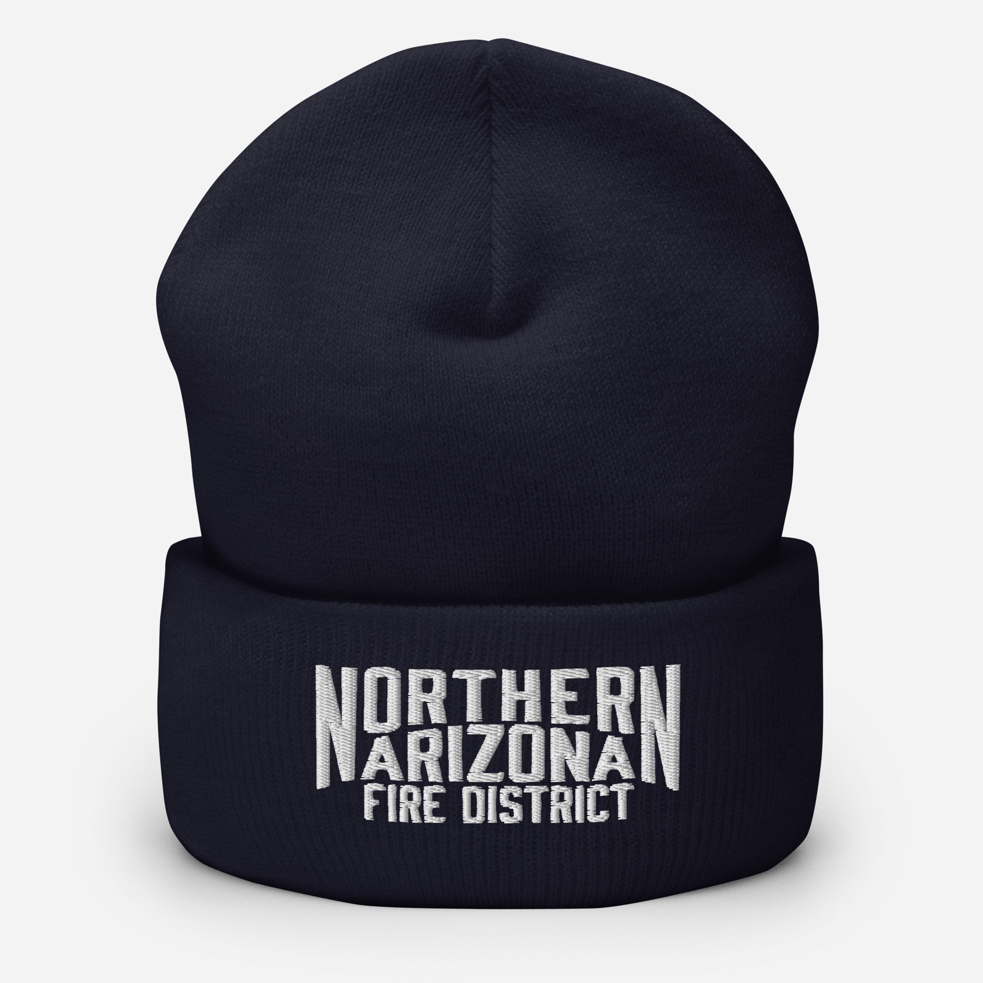 NAFD all-white Cuffed Beanie