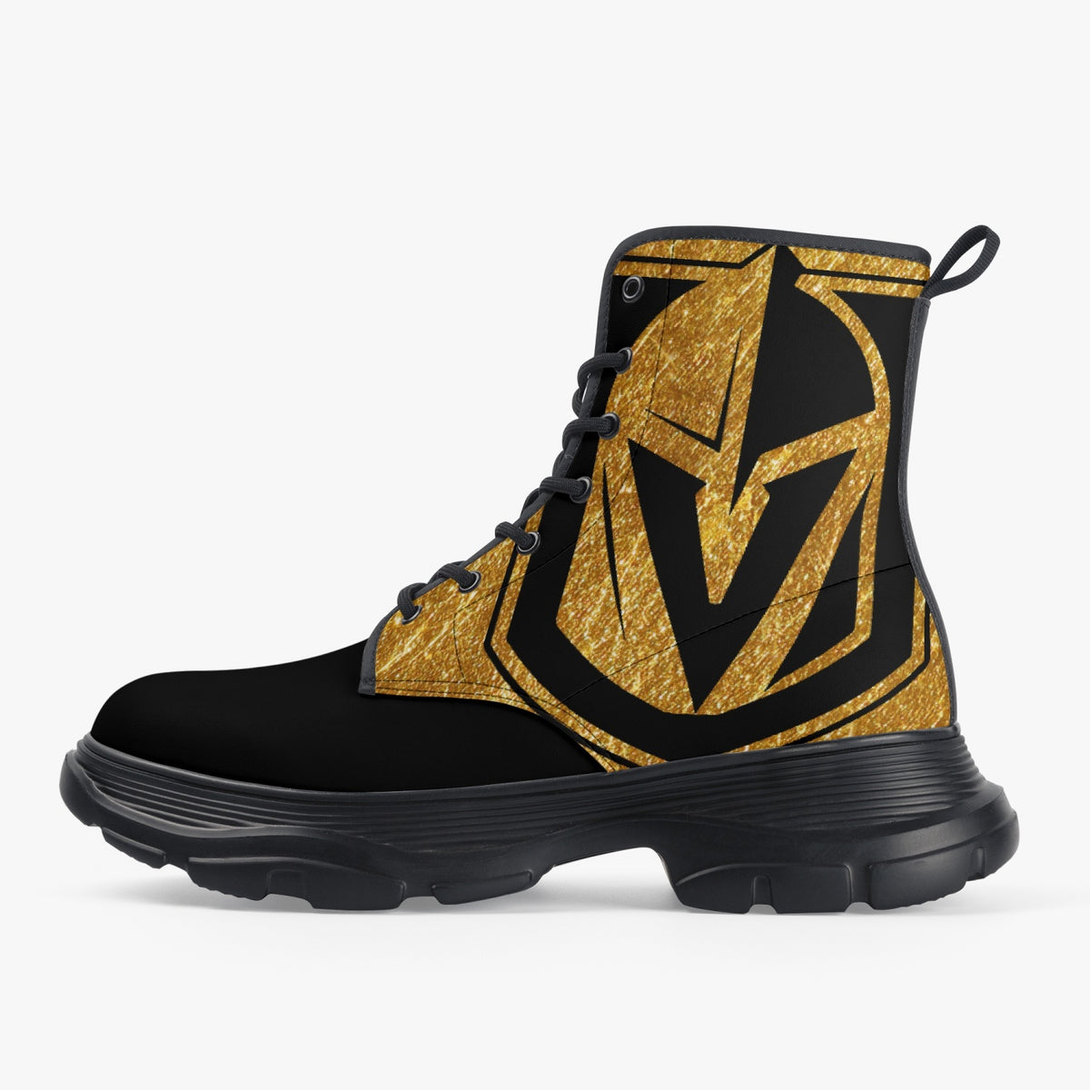Vegas Hockey Casual Leather Chunky Boots