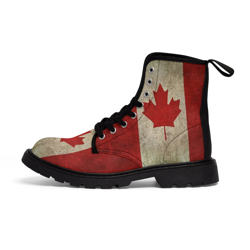 Vintage Canada Flag Men's Canvas Boots