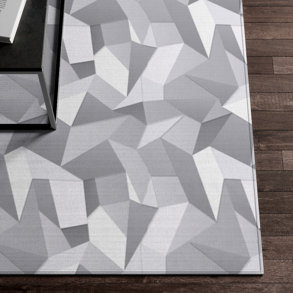 White and Grey Geometric Dornier Rug