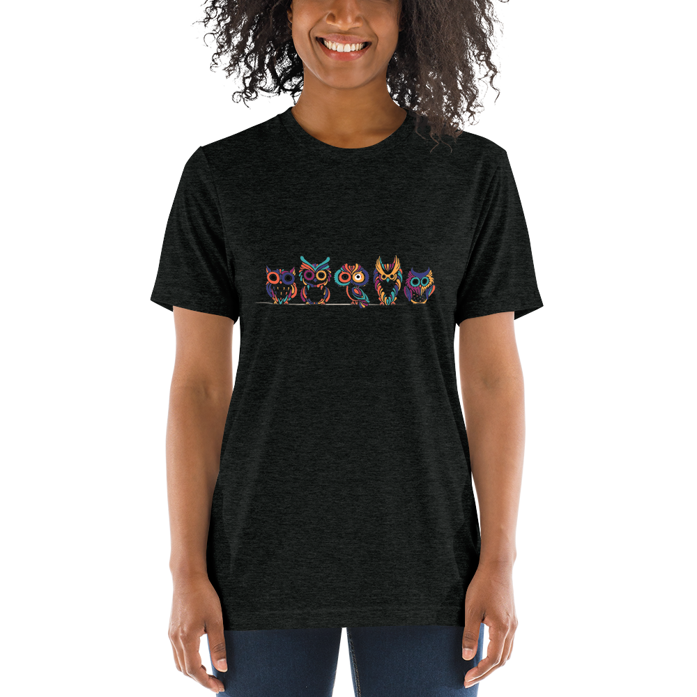 Owls on a line SS t-shirt