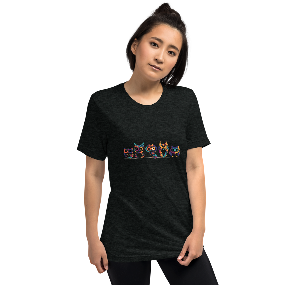 Owls on a line SS t-shirt