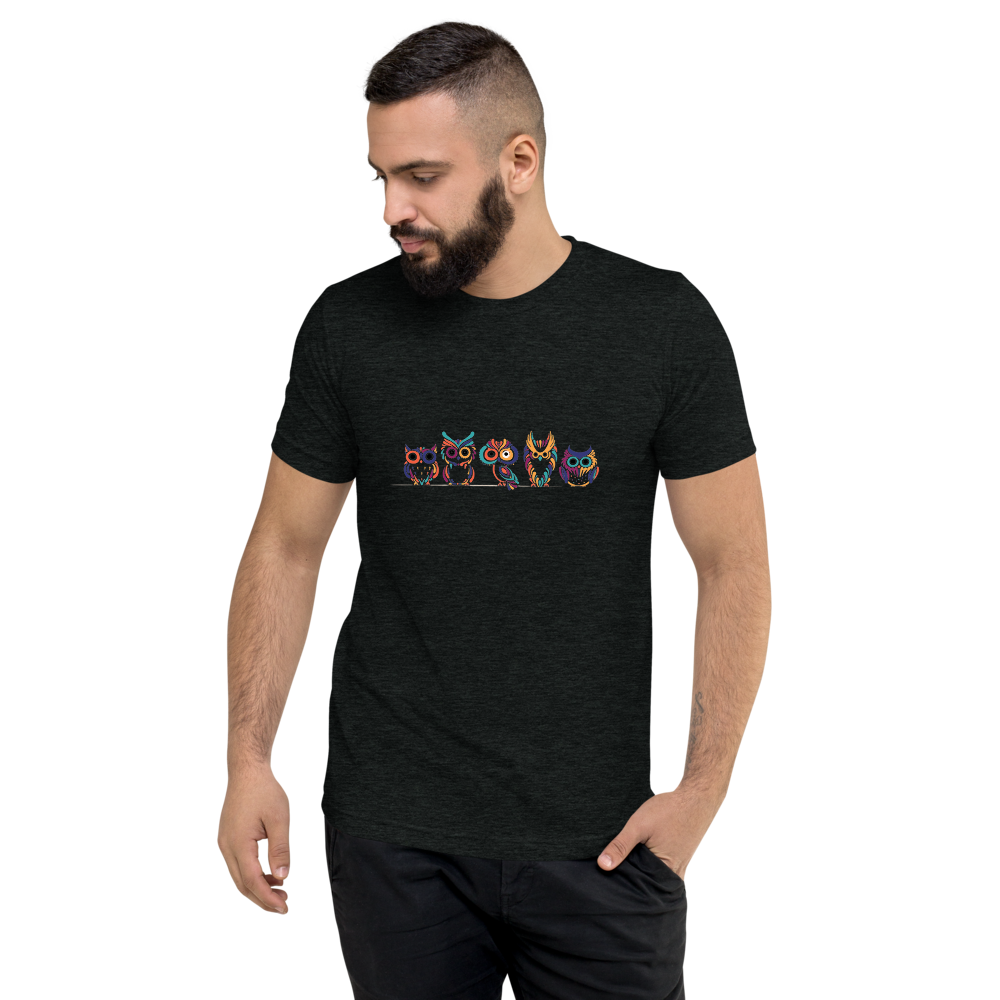 Owls on a line SS t-shirt