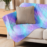 The blanket placed over a chair, bench, or armrest to show decorative versatility.